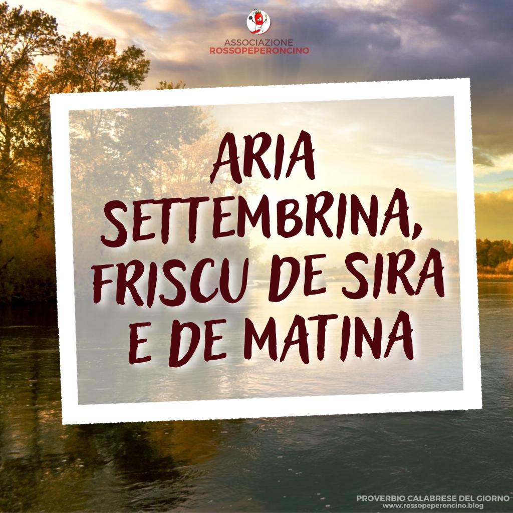 PROVERBIO CALABRESE DEL GIORNO - SETTEMBRE

